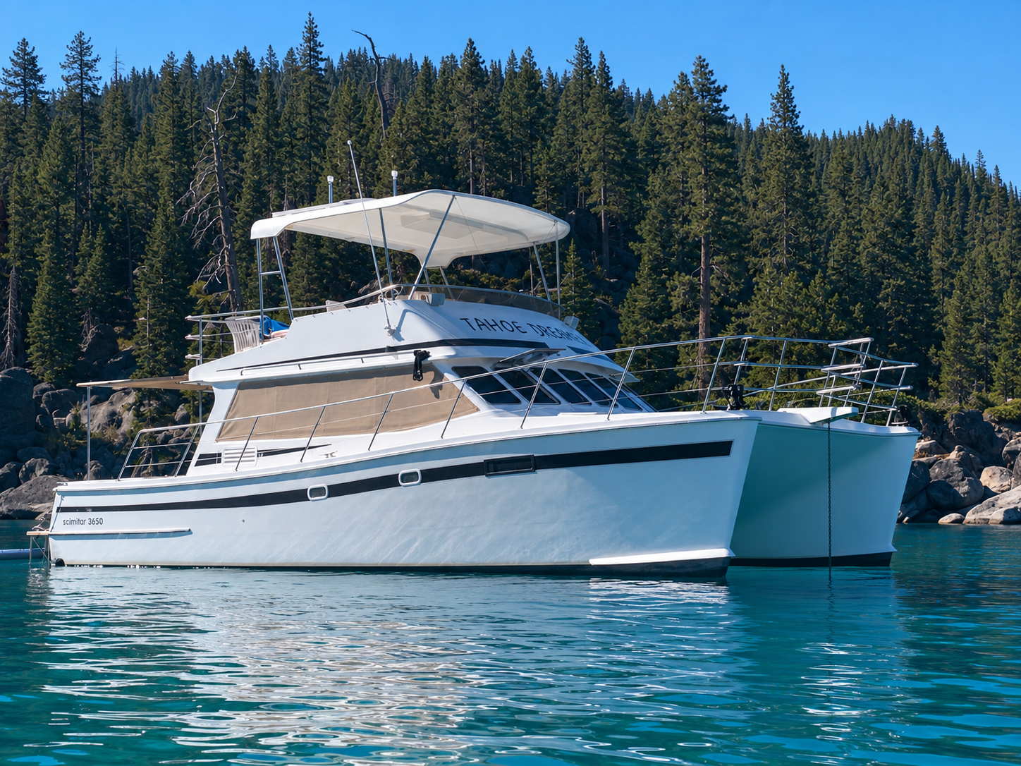 tahoe sailing charters tahoe dreamer private charter catamaran tahoe city north lake tahoe california